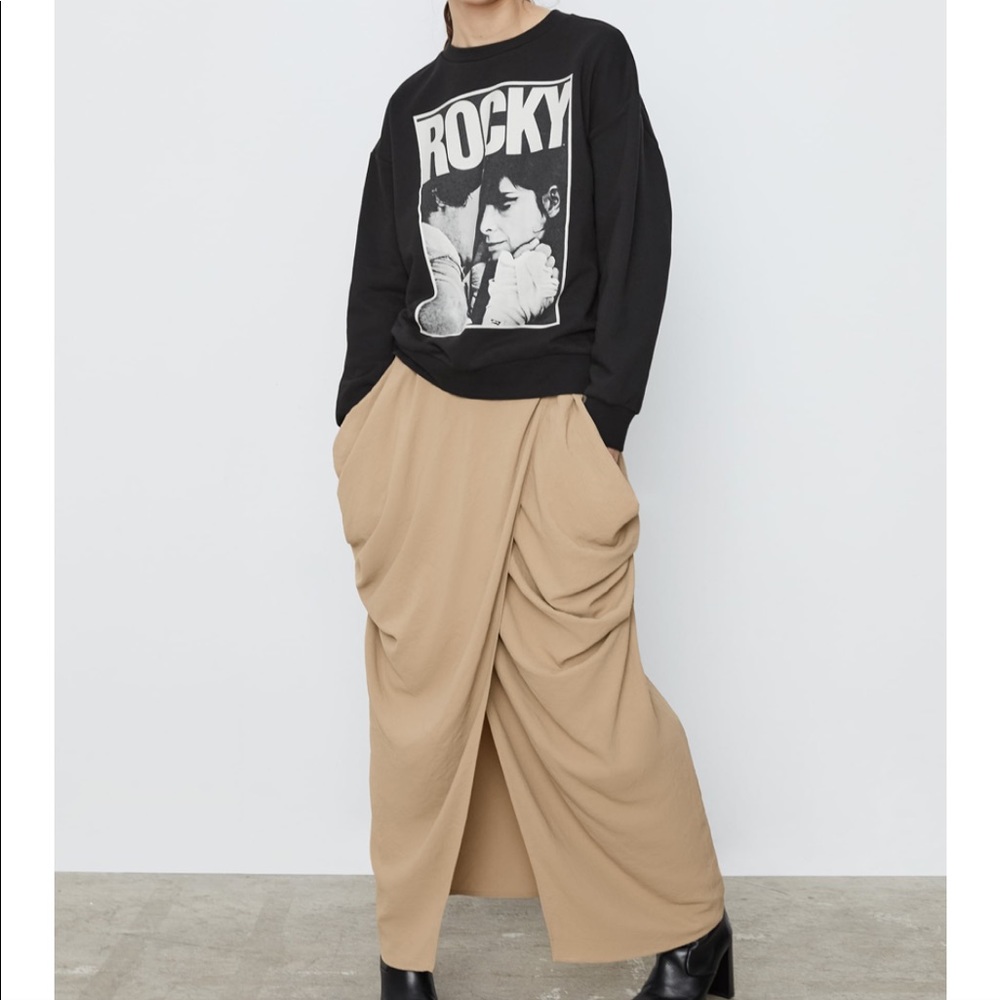Zara draped long skirt